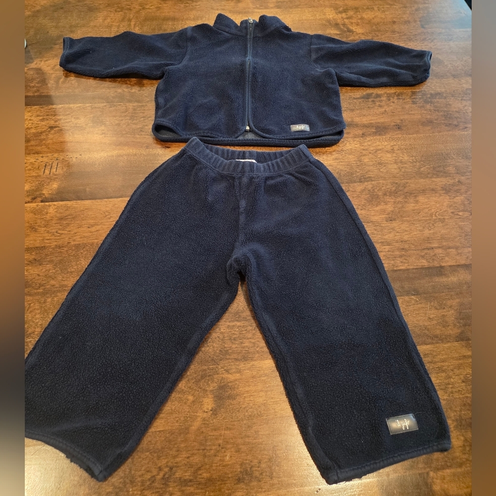 Il Gufo Navy Kids Fleece Set Zip Sweatshirt Joggers 18 Months Made In Italy